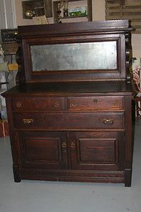 Antique Sideboard Buffet Oak Very Nice 1800S