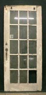 36x76 Antique Interior Exterior French Pine Door 15 Windows Glass 
