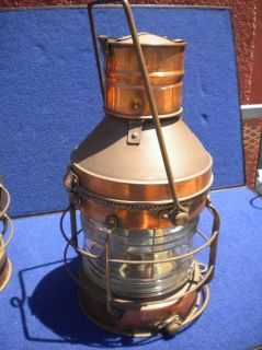 Maritime Brass Anchor Lamps Antique Ships Lantern / Lamp RC Murray