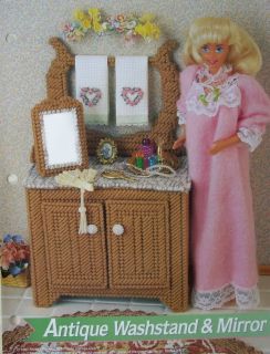 Antique Washstand Fashion Doll Plastic Canvas Pattern