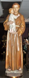 Hand Carved Demetz Studios St Anthony Wood Statue