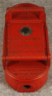 Antique 1924 Gamewell Co., Newton, Massachusetts Cast Iron Fire Alarm 
