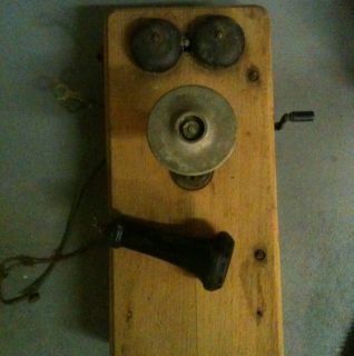 Antique Kellogg Oak Hand Crank Telephone Parts Restore 1900s Victorian 