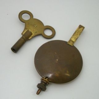 Antique Shelf Parlor Clock Key Pendulum Set for Parts