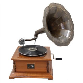 Antique Replica RCA Victor Phonograph Gramophone with Dark Aged Bronze 