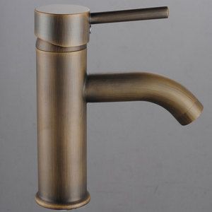 Inspired Antique Vessel Brass Bathroom Single Handle Basin Sink Faucet 