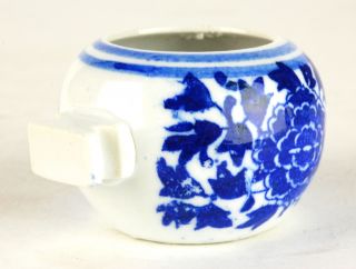 Ceramic Chinese Bird Cage Feeder SM Blue White Peony