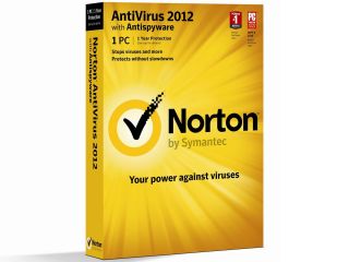 NORTON ANTIVIRUS 2012 WITH ANTISPYWARE   FOR 1 PC FOR ONE YEAR