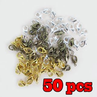 50pcs Plated Jewelry Necklace Parrot Kit Lobster Clasp Claw Buckle 