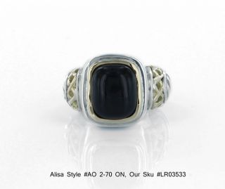 Alisa AO 2 70 on 18K Gold Sterling Silver Ring Set w A Cabochon Cut 