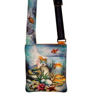 Anuschka Leather Slim Cross Body Shoulder Bag Hand Painted Under The 
