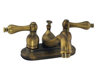 Westbrass Antique Brass 4 Centerset Faucet and Drain