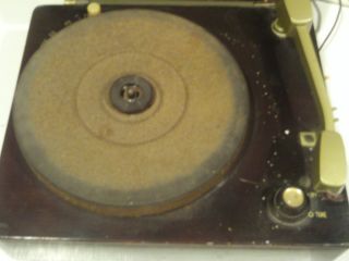 Antique Vintage Columbia Portable Record Player Model 410 Works Needs 