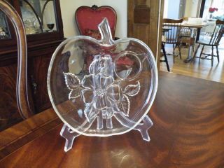Clear Glass Apple Blossom Snack Set Plates Only