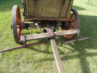 Antique Covered Horse Drawn Chuck Wagon VG Wood Wheels useable John 