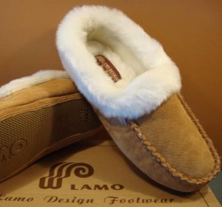 Womens Slippers Apres by LAMO Fleece Tan Suede Comfy Quality Size 6 7 