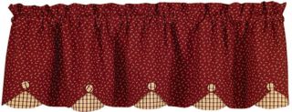 Apple Jack features four patterns in shades of red, wine and vanilla,