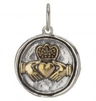 Waxing Poetic Wing A Prayer Claddagh Charm Pendant Silver Icon 