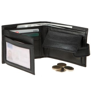 Bruno Antonini Mens Designer Black Real Leather Wallet Card Holder 