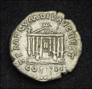 Antoninus Pius 138 161 Ad AR Denarius Coin Temple with Eight Columns 