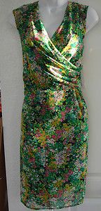 Size 14 NWT Annalee Hope Bright Colorful Floral Gathered Chiffon Wrap 