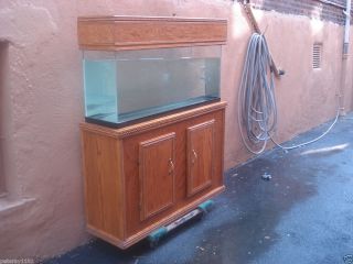 55 Gallon Aquarium With Custom Oak Wood Cabinet Stand /Oak Top ( NICE 