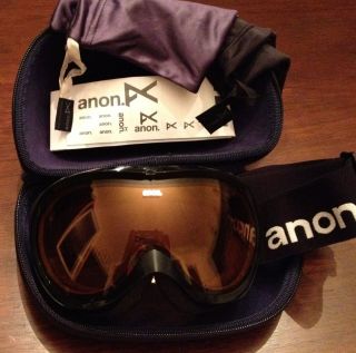Theorem Anon Black Ski Snowboard Goggles w Gold Lens