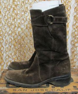 Aquatalia by Marvin K Womens Brown Suede Buckle Top Leather Calf Boots 