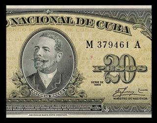 20 Pesos Banknote of Cuba 1960 Che Guevara Signature Pick 80C Crisp 