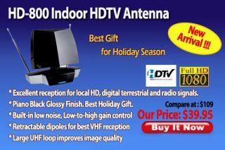 Lava HD 800 Indoor HDTV Home Antenna VHF UHF FM Lavasat HD800 20 More 