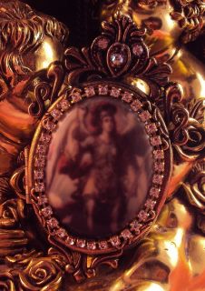 St Michael and Archangels Altered Art Locket Shrine Religious Necklace 