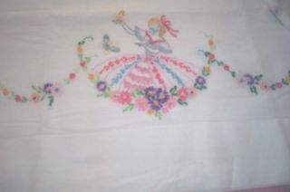 Cottage Sweet Vintage Cotton Hand Emb Southern Belle & Butterflies 