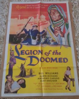 Legion of The Doomed Movie Poster 1 Sheet 1958 Original 27x41 Bill 