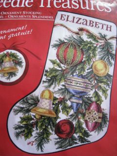 CHRISTMAS Counted Cross Stitch Stocking KIT DAZZLING ORNAMENTS Marchie 