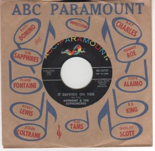 Anthony Sophomores Doo Wop 45 ABC Depends on You Hear