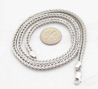 Anti Tarnish 4mm Franco Chain Necklace Chain Real Sterling Silver 925 