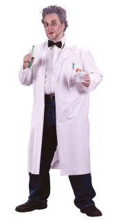 Mad Scientist White Lab Coat ZOMBIE Costume One Size Standard