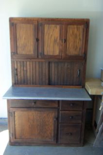 Antique Hoosier Cabinet w Stainless Steel Top Flour Sifter NR U pick 