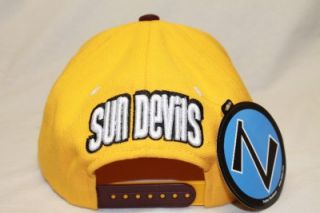 ARIZONA STATE SUN DEVILS NCAA SNAPBACK HAT CAP REFRESH YELLOW/MAROON