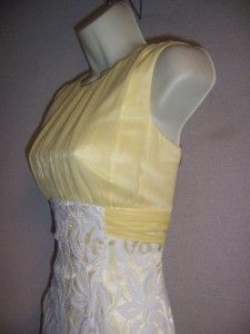 Antonio Melani Syke Yellow Chiffon White Lace Cocktail Evening Dress 4 