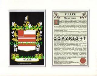 Fuller Heraldic Mount Coat of Arms Crest History