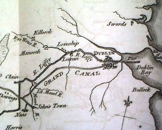 IRELAND CANAL MAP Dublin & River Shannon 1779 Revolutionary War Era UK 