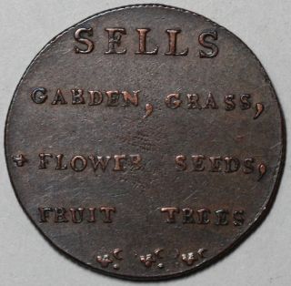 1790s Seeds Man Palm RARE Edinburgh Conder 1 2 Penny Token Lothian D H 