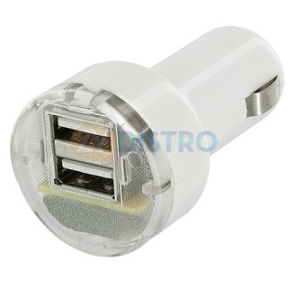 Port White USB Car Charger Adapter for Apple iPhone 5 5g