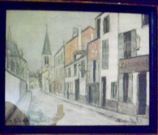 Maurice Utrillo Print Eglise de Strins Seine Large Framed
