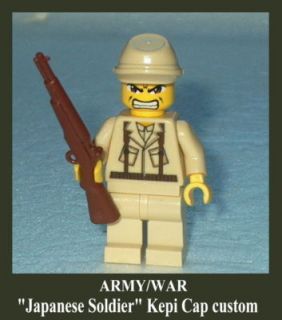 ARMY/WAR Lego Japanese Soldier Kepi Cap w/accs NEW Custom (dt) WWII 