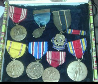 Assorted Military Medals and Ribbons from World War II