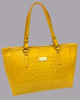 Brahmin Arno Tote Sol Glossy Croc Emboss Leather Handbag $245 00XXFREE 