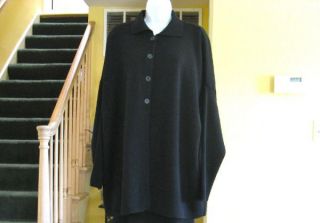 Ivan Grundahl Linea s Black Merino Wool Oversized Cardigan Sweater One 