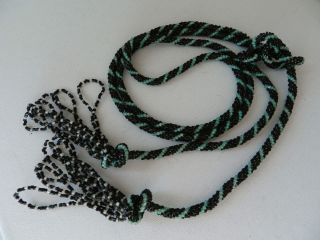 Vintage Art Deco FLAPPER LENGTH Glass Bead Necklace, 61 inch length 
